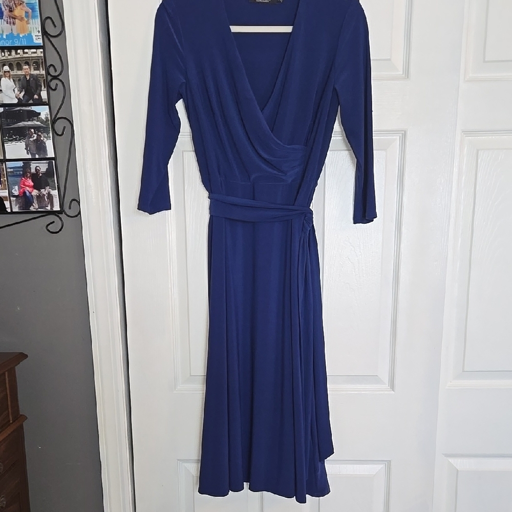 Elegant Blue Wrap Dress